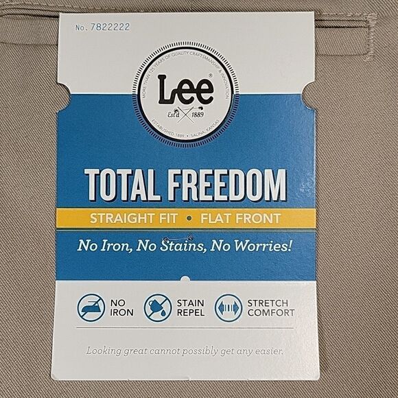 Lee Total Freedom Straight Fit Casual Pants 42x32 - Picture 7 of 10